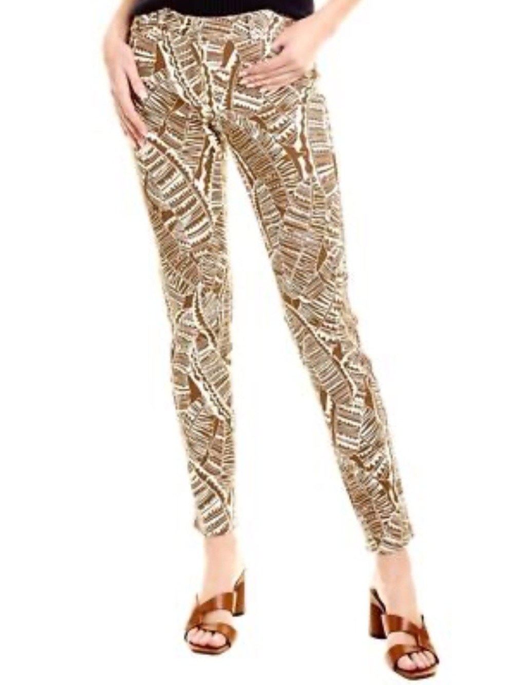 J. McLaughlin Lexi Print Mid Rise Slim Straight Jeans